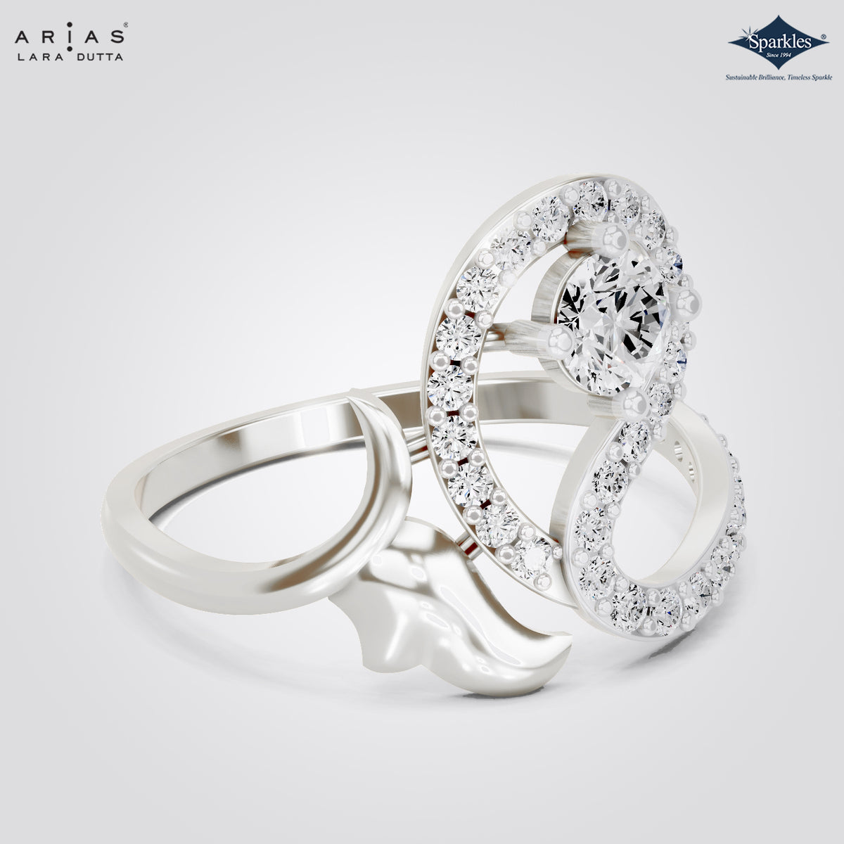 Arias by Lara Dutta Double Loop Statement Ring