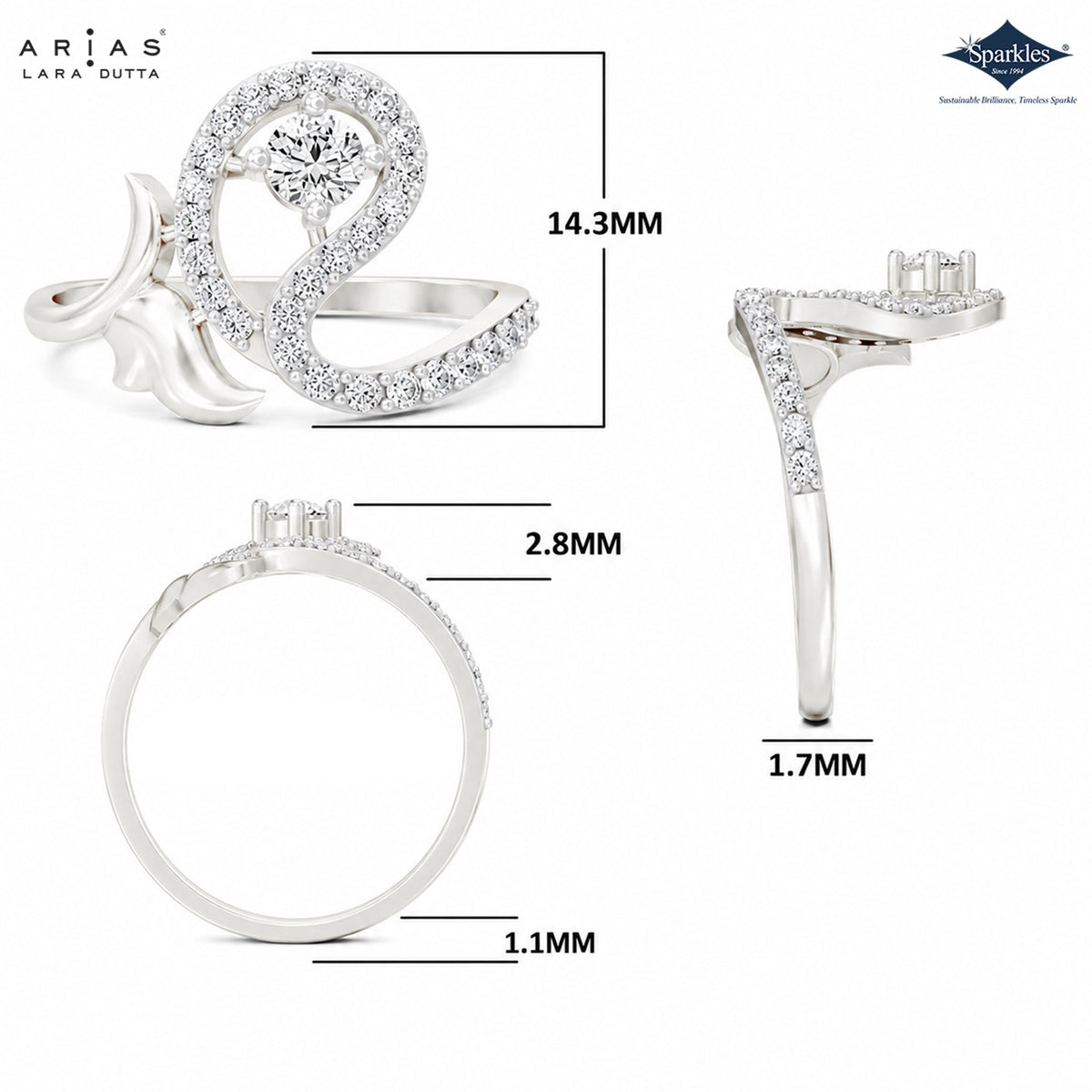 Arias by Lara Dutta Double Loop Statement Ring