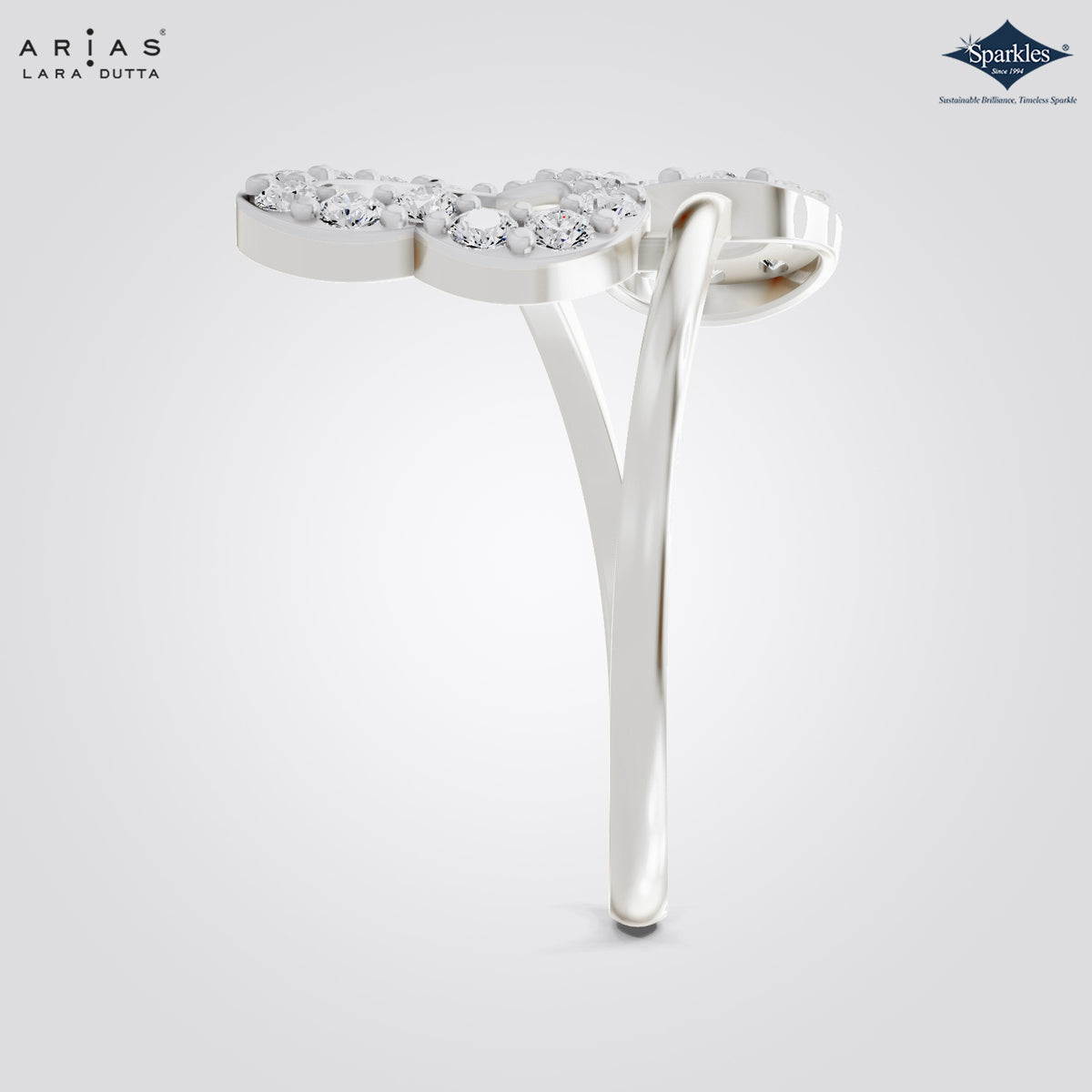 Arias by Lara Dutta Interlocking Loop Diamond Ring
