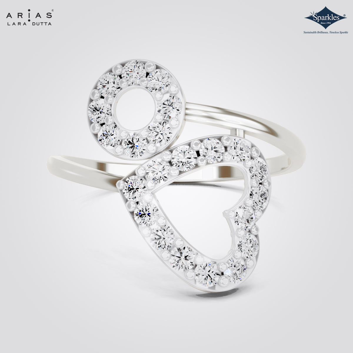 Arias by Lara Dutta Interlocking Loop Diamond Ring