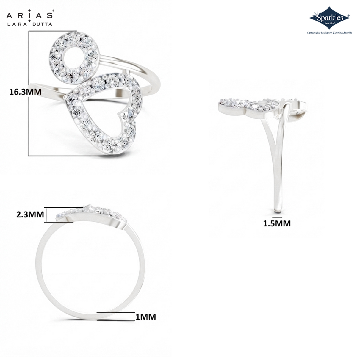 Arias by Lara Dutta Interlocking Loop Diamond Ring