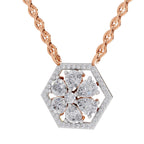 1.63 Carat Pear Floral Diamond Necklace 14K - Rose Gold