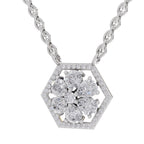 1.63 Carat Pear Floral Diamond Necklace 14K - White Gold