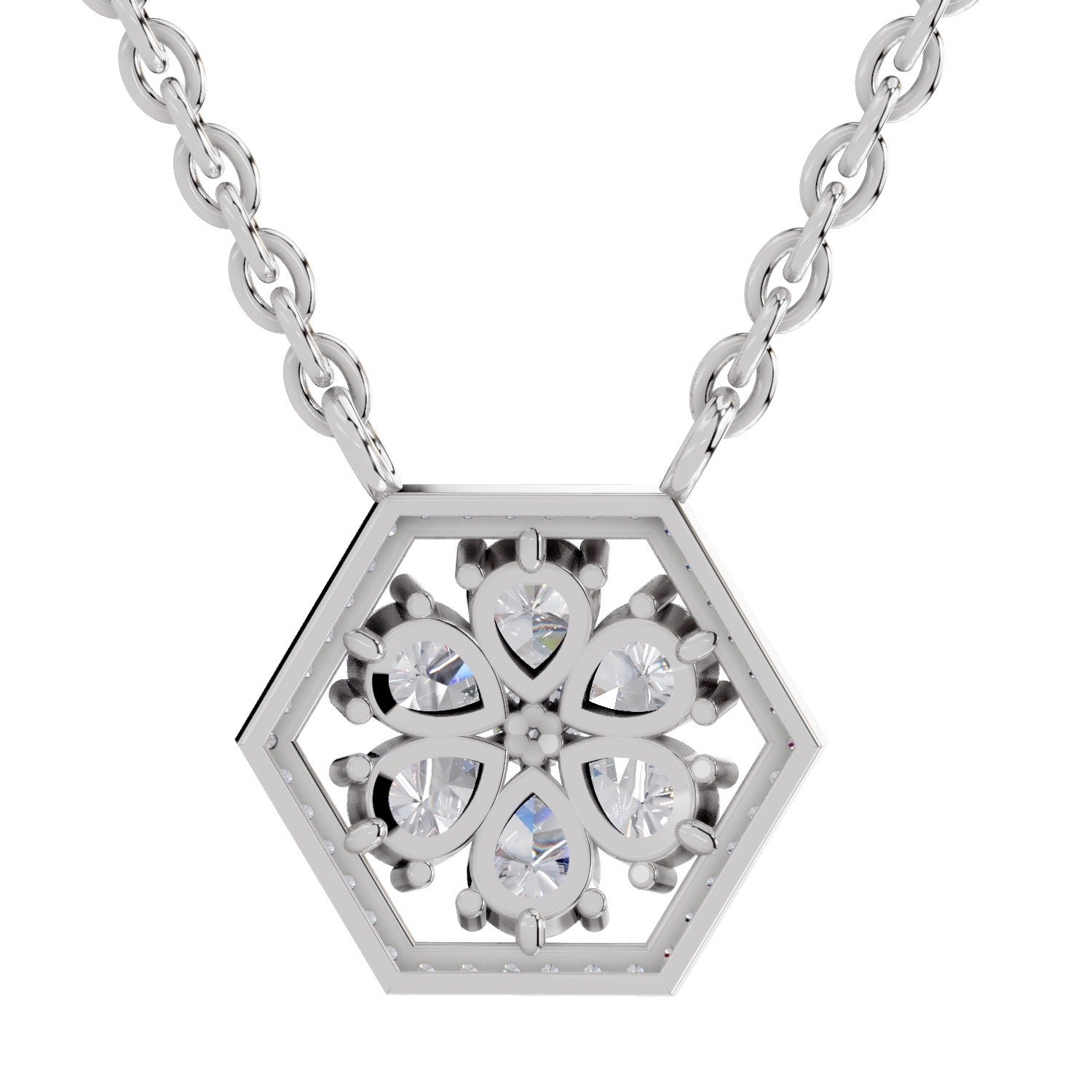 Celestial Pear Floral Diamond Necklace