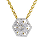 1.63 Carat Pear Floral Diamond Necklace 14K