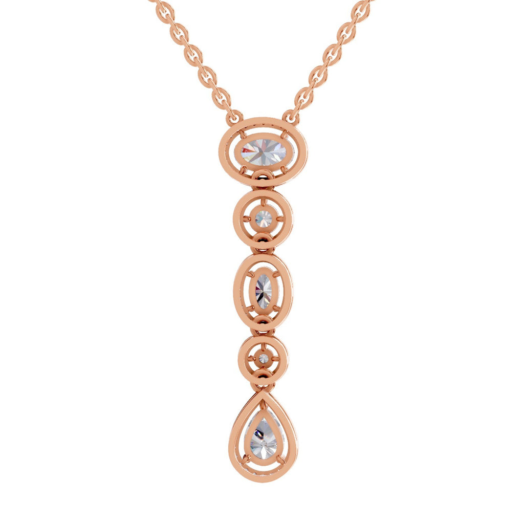 1.76 Carat Multi-Diamond Drop Necklace 14K - Rose Gold