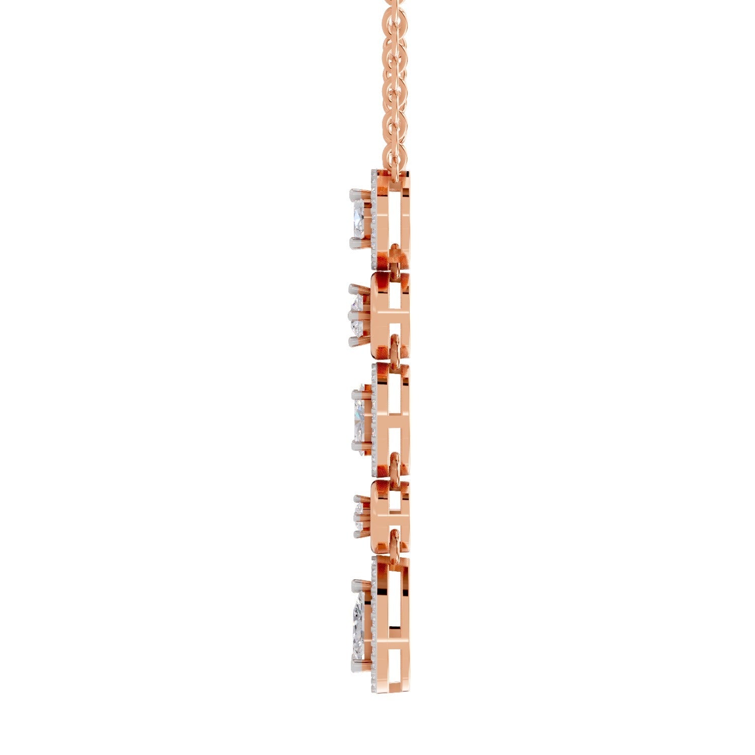 1.76 Carat Multi-Diamond Drop Necklace 14K - Rose Gold