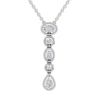 1.76 Carat Multi-Diamond Drop Necklace 14K - White Gold
