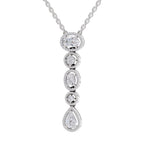 1.76 Carat Multi-Diamond Drop Necklace 14K - White Gold