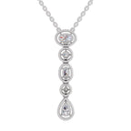 1.76 Carat Multi-Diamond Drop Necklace 14K - White Gold