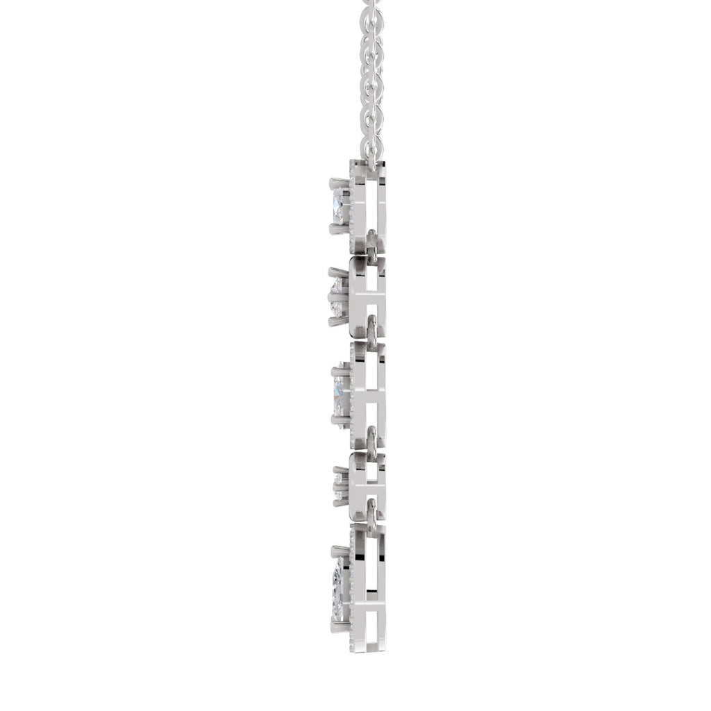 1.76 Carat Multi-Diamond Drop Necklace 14K - White Gold
