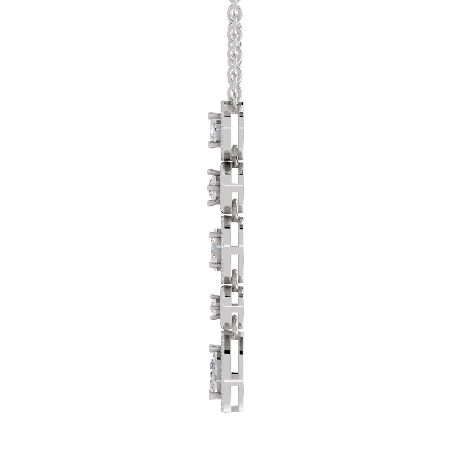 1.76 Carat Multi-Diamond Drop Necklace 14K - White Gold