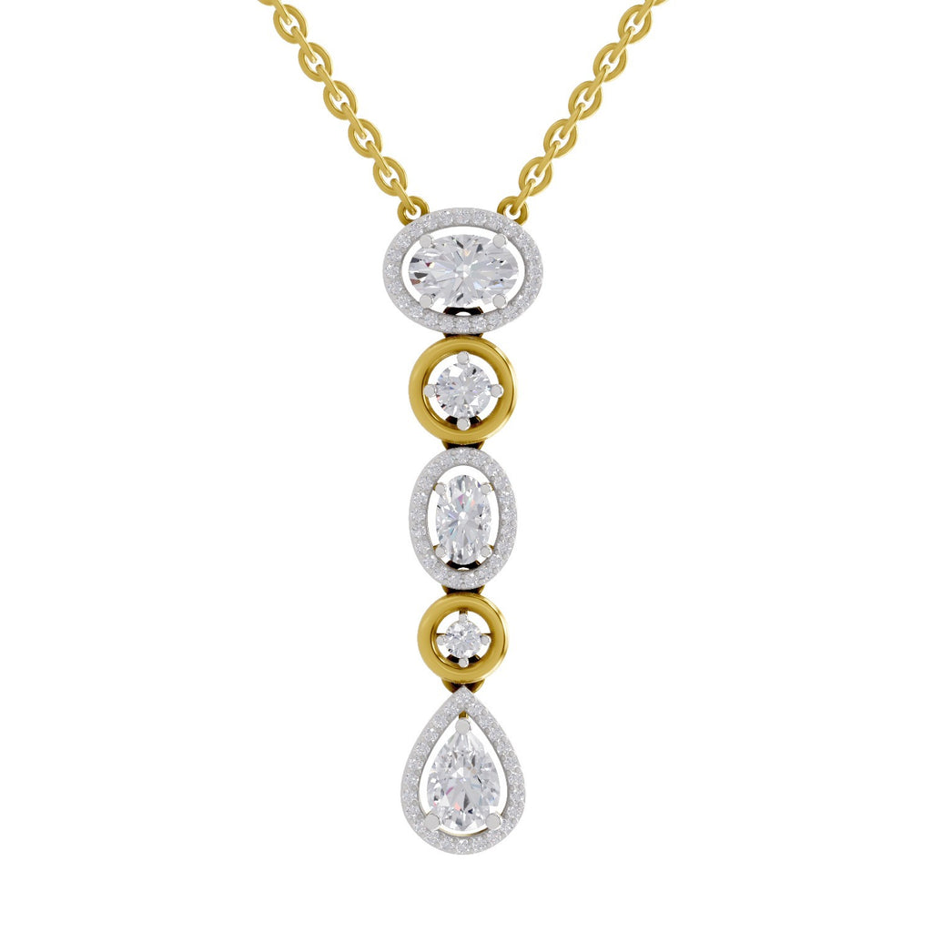 1.76 Carat Multi-Diamond Drop Necklace 14K