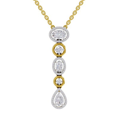 1.76 Carat Multi-Diamond Drop Necklace 14K