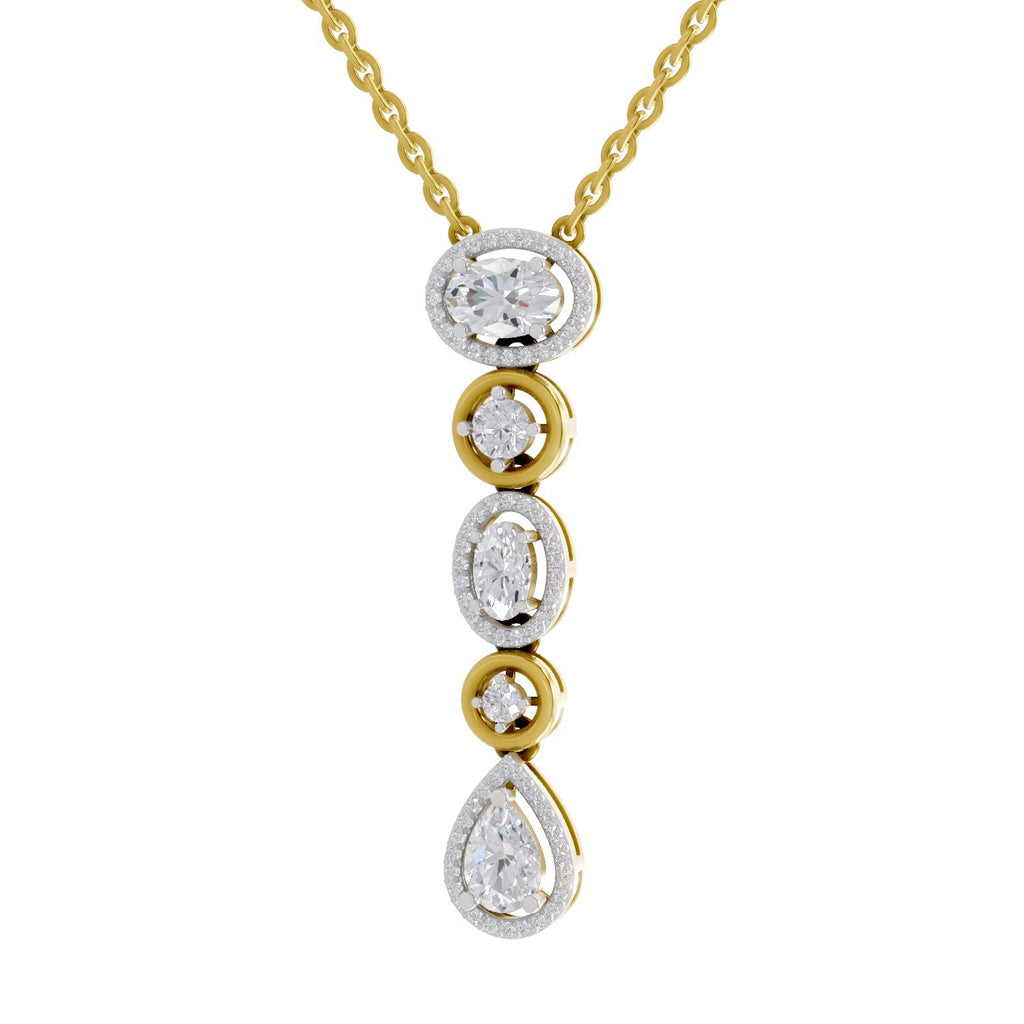1.76 Carat Multi-Diamond Drop Necklace 14K