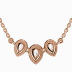 1.87 Carat Pear Shape Trio of Grace Diamond Pendant Necklace 14K - Rose Gold