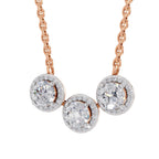 1.64 Carat Halo Diamond Necklace 14K - Rose Gold