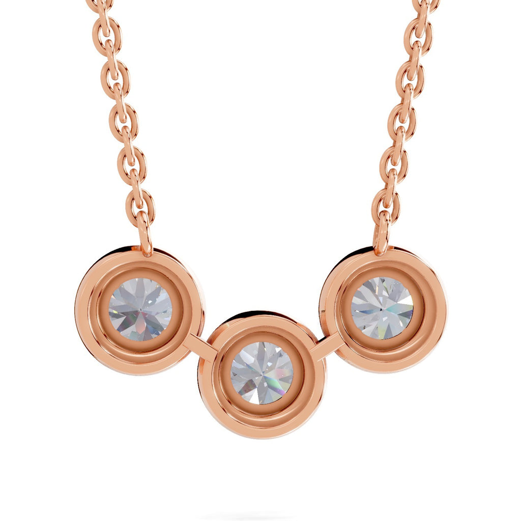 1.64 Carat Halo Diamond Necklace 14K - Rose Gold