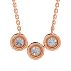 1.64 Carat Halo Diamond Necklace 14K - Rose Gold