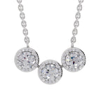 1.64 Carat Halo Diamond Necklace 14K - White Gold