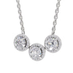 1.64 Carat Halo Diamond Necklace 14K - White Gold