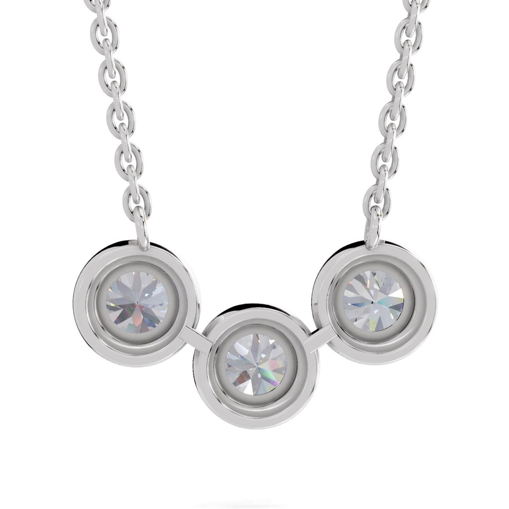 1.64 Carat Halo Diamond Necklace 14K - White Gold