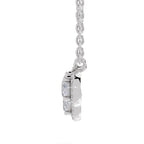 1.64 Carat Halo Diamond Necklace 14K - White Gold