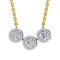 1.64 Carat Halo Diamond Necklace 14K