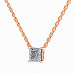 1.2 Carat Princess Shape Solitaire Diamond 14K - Rose Gold