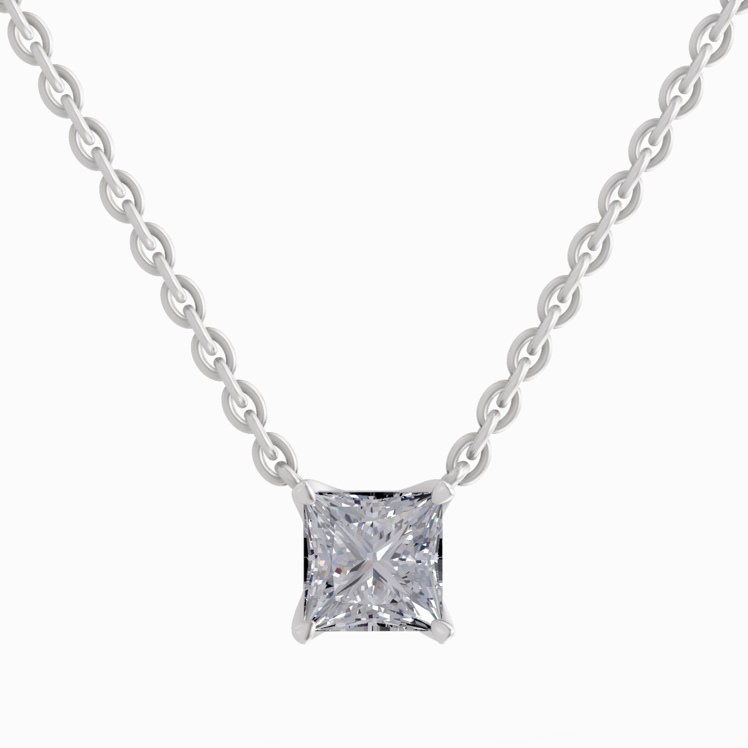 1.2 Carat Princess Shape Solitaire Diamond 14K - White Gold