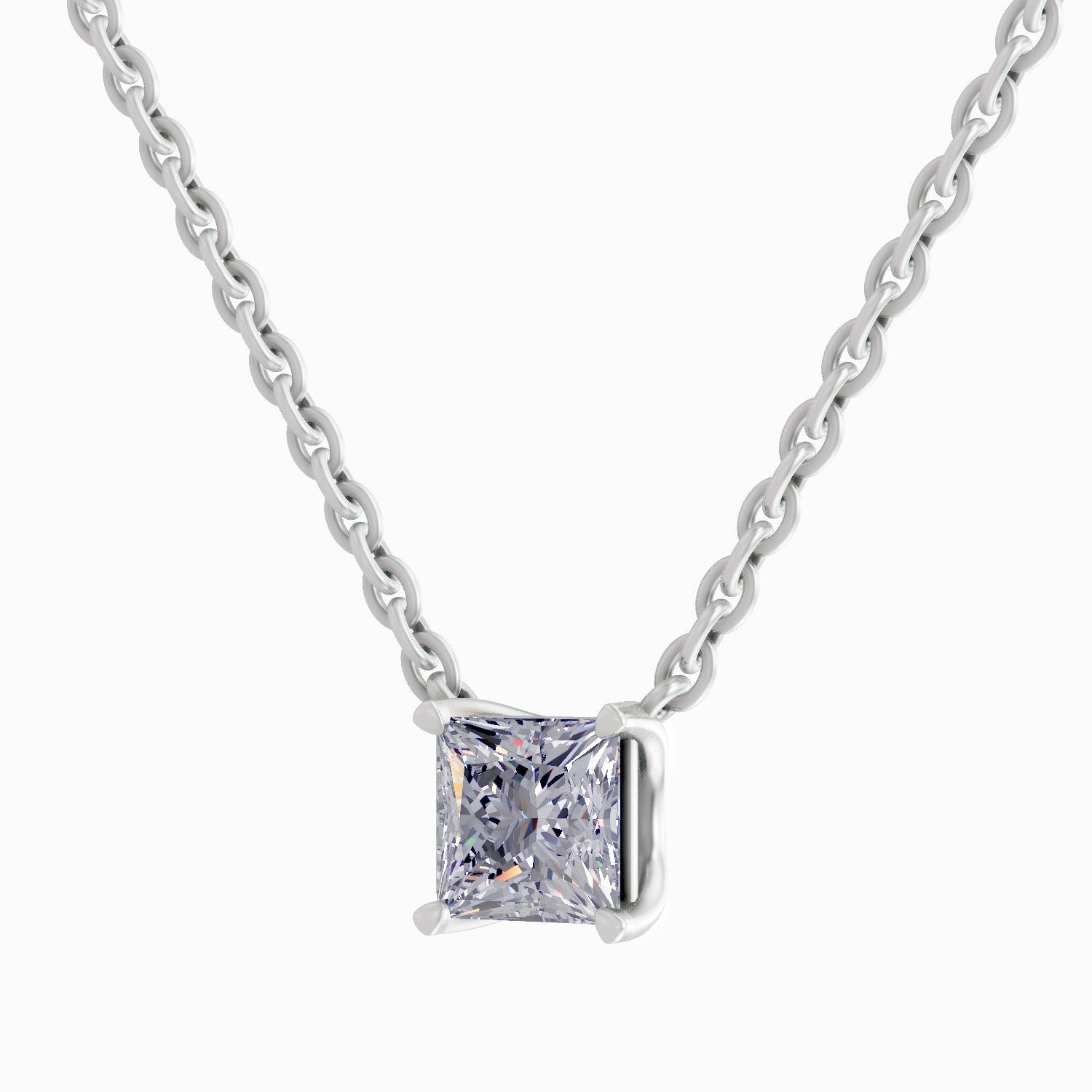 1.2 Carat Princess Shape Solitaire Diamond 14K - White Gold