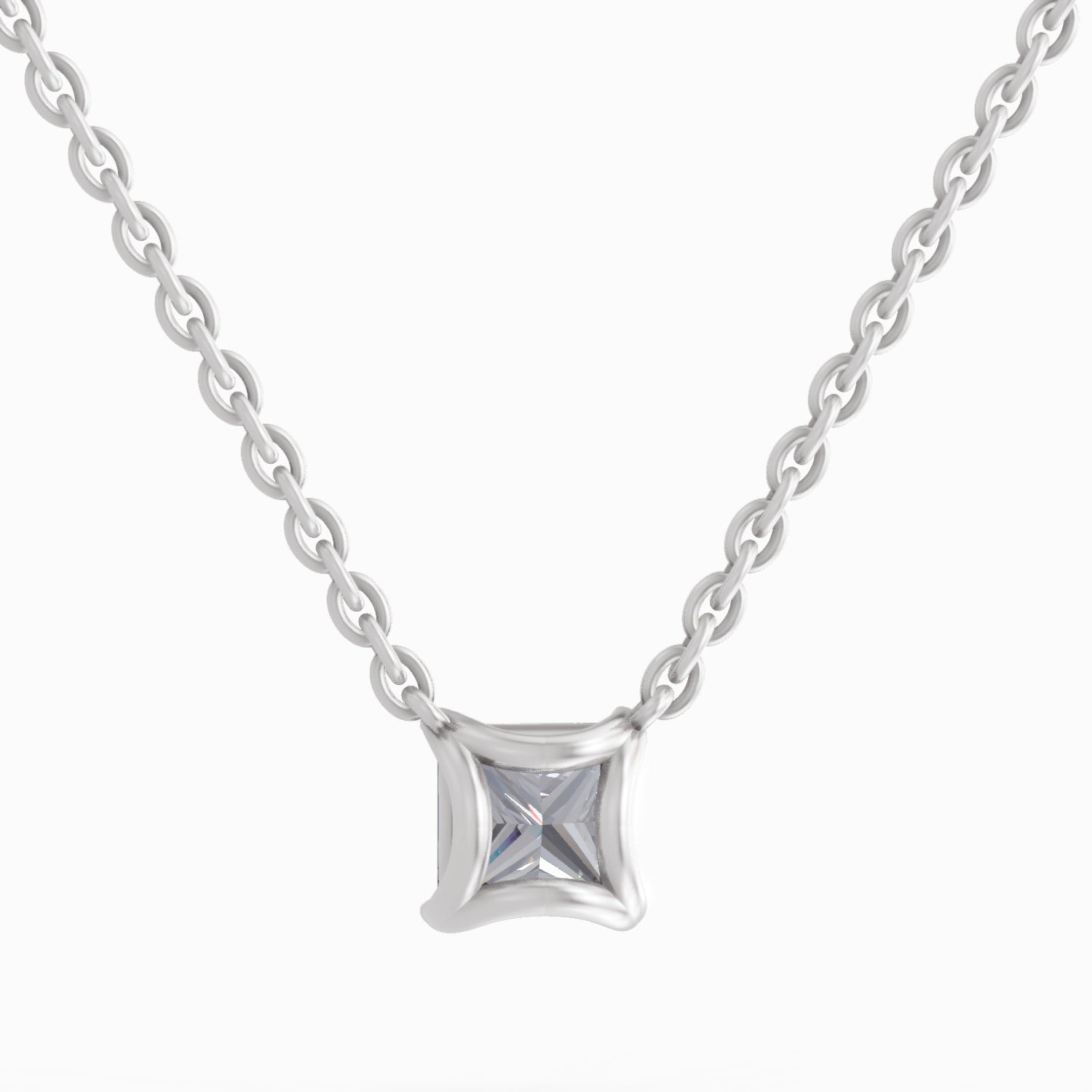 1.2 Carat Princess Shape Solitaire Diamond 14K - White Gold