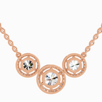 2.3 Carat Round Triple Halo Pendant Necklace 14K - Rose Gold