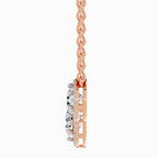 2.3 Carat Round Triple Halo Pendant Necklace 14K - Rose Gold