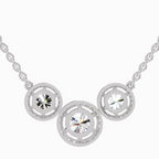 2.3 Carat Round Triple Halo Pendant Necklace 14K - White Gold