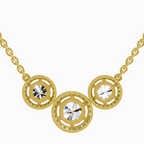 2.3 Carat Round Triple Halo Pendant Necklace 14K