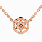 Delicate Round Floral Diamond Necklace
