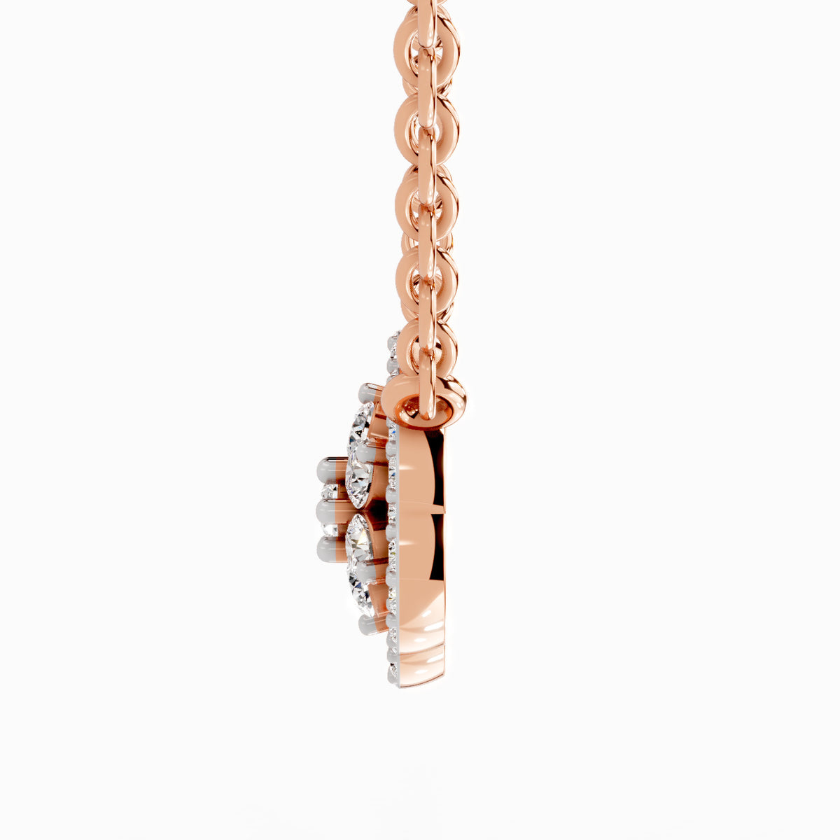 Delicate Round Floral Diamond Necklace