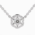 Delicate Round Floral Diamond Necklace