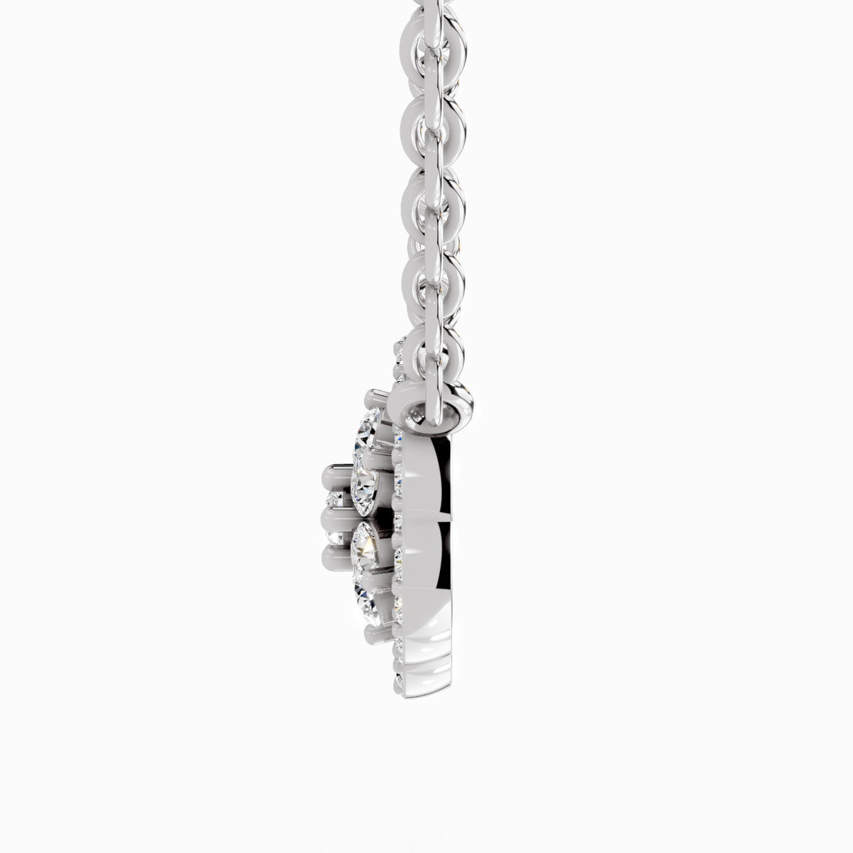 Delicate Round Floral Diamond Necklace