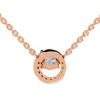1.15 Carat Halo Diamond Necklace 14K - Rose Gold