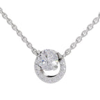 1.15 Carat Halo Diamond Necklace 14K - White Gold