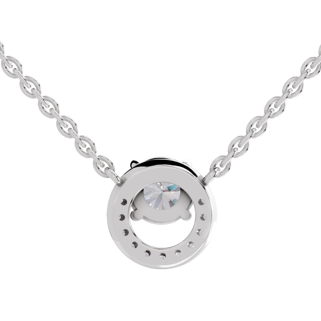 1.15 Carat Halo Diamond Necklace 14K - White Gold