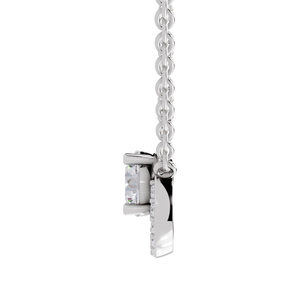 1.15 Carat Halo Diamond Necklace 14K - White Gold