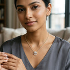 Gleaming Halo Diamond Necklace