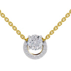 1.15 Carat Halo Diamond Necklace 14K