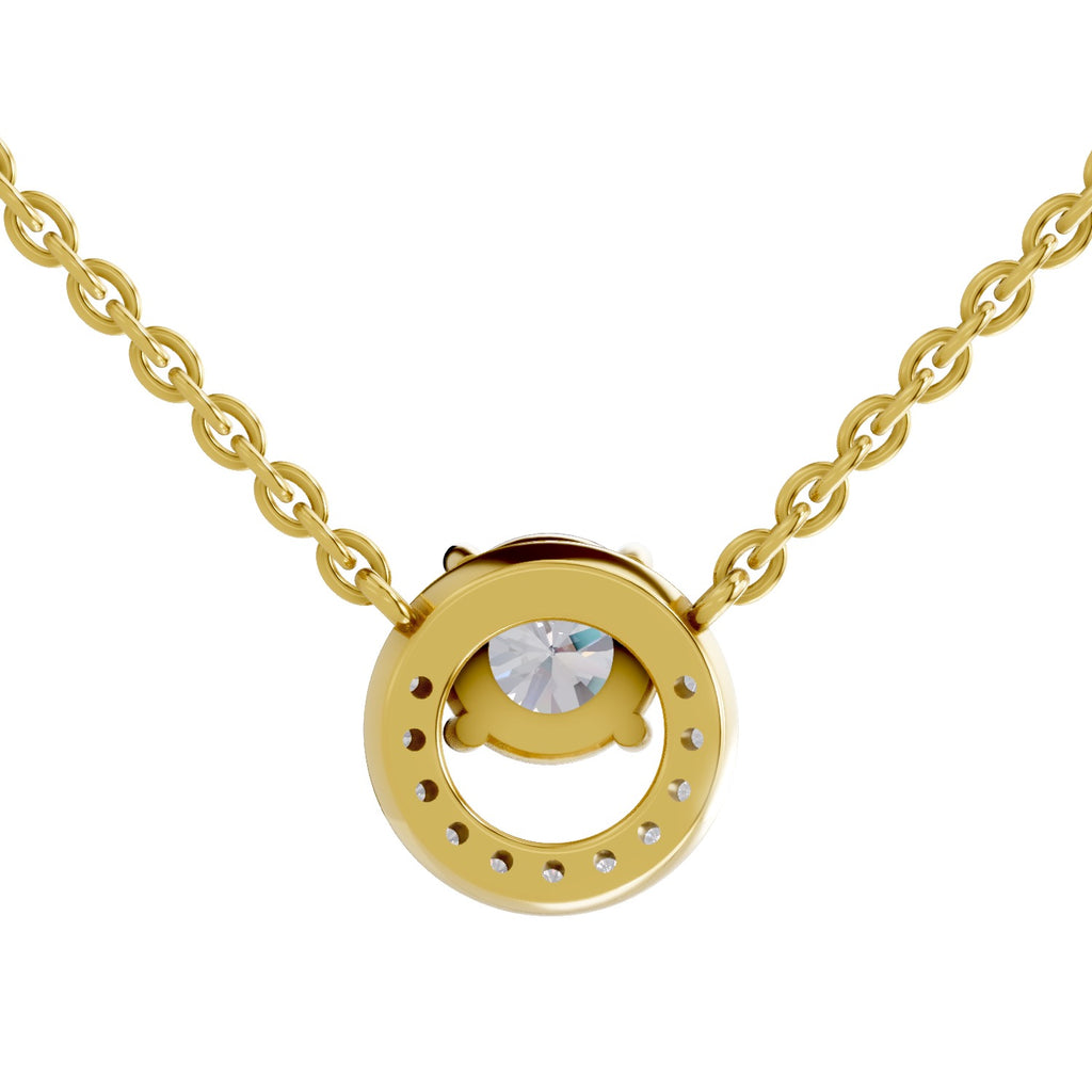 1.15 Carat Halo Diamond Necklace 14K