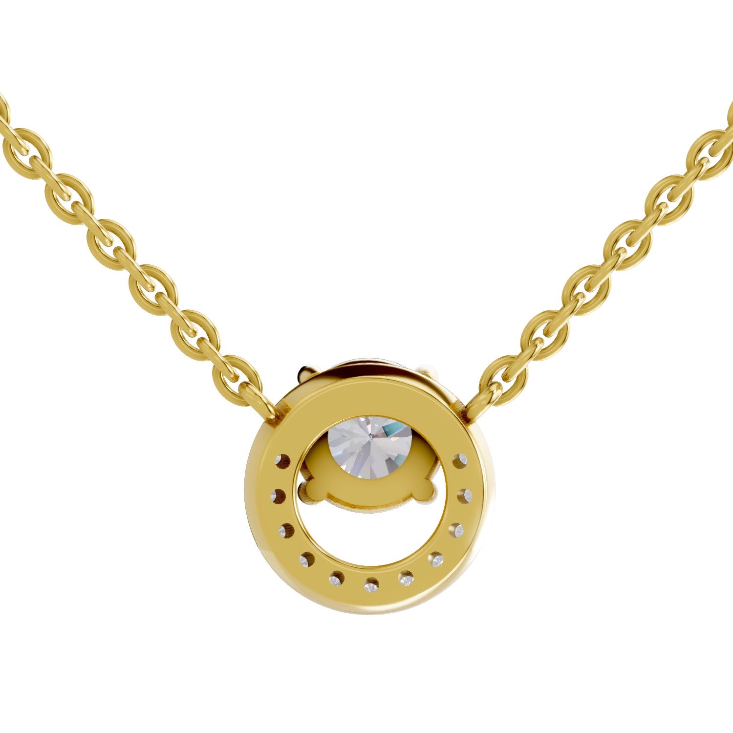 1.15 Carat Halo Diamond Necklace 14K