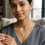Gleaming Halo Diamond Necklace