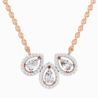 0.73 Carat Pear Trio Pendant Necklace 14K - Rose Gold